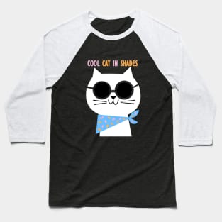 Cool Cat in Shades Baseball T-Shirt